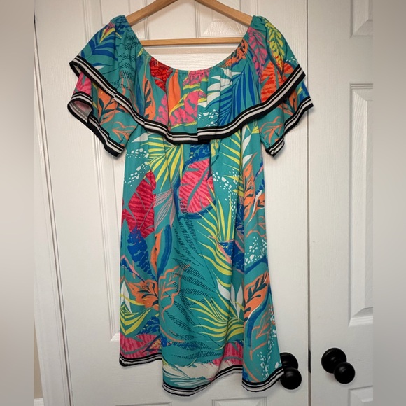 Flying Tomato Dresses & Skirts - ✨ Flying Tomato Off Shoulder Tropical Multicolor Boho Dress | Women’s Medium ✨